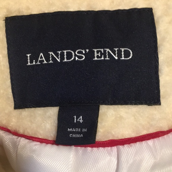 Land’s End Cream Wool Blend Coat - Picture 4 of 5